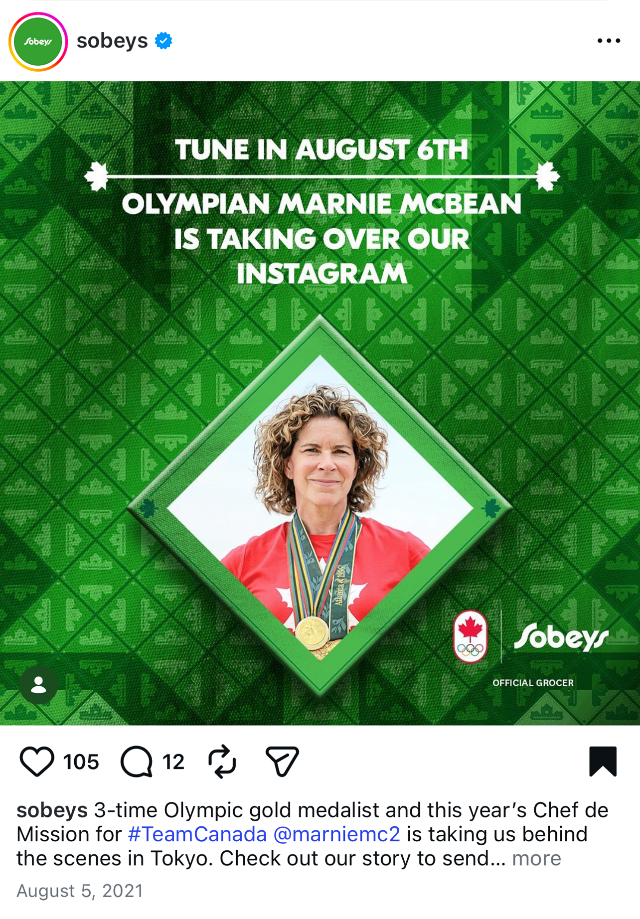 Sobeys social post - Marnie McBean